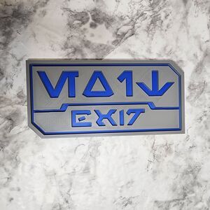 Aurebesh Exit Sign Star Wars Universe Galaxy's Edge Fan Inspired 3D Printed Prop